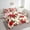 Red, variant on Pink Floral Bedding Set Twin 7 Pcs Women,Retro Vintage Flower Bed in a Bag with Flat Fitted Sheet,Striped Comforter Set with Pillowcase and Sham,Leaves Botanical Bed Sheets Set