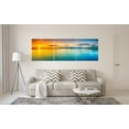 thumbnail image 4 of Split Canvas Wall Art Decor - Large Panoramic Sunset Ocean Wall Art, 3 Panels Hanging Canvas Art Set - Decorative Wall Art Prints for Living Room, Bedroom, Office, Home Decor, Gift, 24x72 Inch, 4 of 8