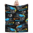 thumbnail image 3 of Yibo Cartoon Truck Car Blanket Flannel Soft and Comfortable Anti-static Bed Sofa Blanket, 3 of 9