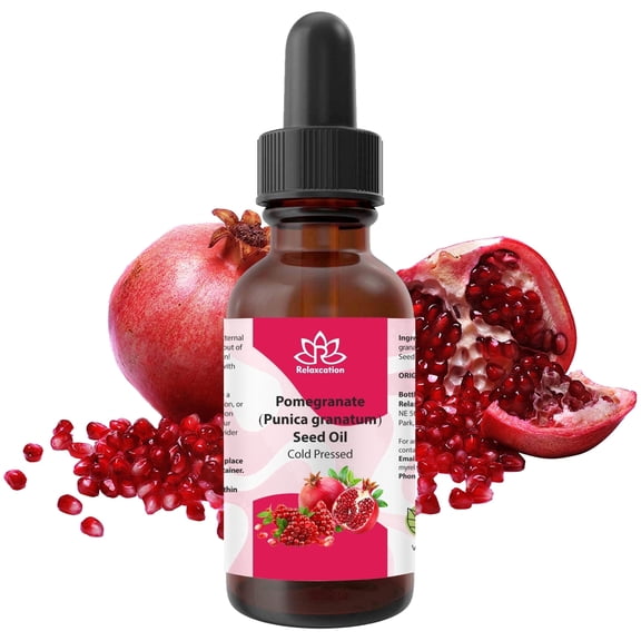 Pure Pomegranate Seed Oil by Relaxcation – 100% Natural, Cold-Pressed for Face & Hair 4 fl oz