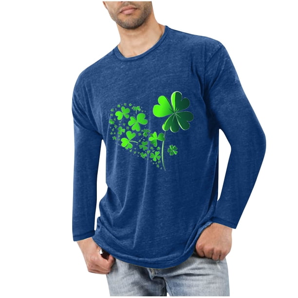 Blusas y camisas de manga larga con cuello redondo para hombre, deportivas, fitness, hogar, pijamas navideños estampados, camiseta de manga larga con cuello redondo, blusa de poliéster para hombre