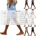 thumbnail image 2 of Cutuoiiu Women's High Waist Bermuda Shorts Solid Color Cotton Lace Trim Side Seam Drawstring Waist Casual Pocket Shorts Loose Fit Plus Size Beach Shorts for Everyday Casual Activities, 2 of 6