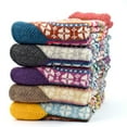 thumbnail image 2 of YZKKE 5 Pack Womens Vintage Winter Soft Warm Thick Cold Knit Wool Crew Socks Multicolor, 2 of 5