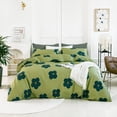 thumbnail image 1 of Housse de Couette Fleurie Taille Grand 100 % Coton Vert Floral Ensemble 3 Pcs 1, 1 of 6