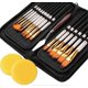 thumbnail image 1 of 18 Piece Oil Painting Brush Set - Flat Brushes With Pop Up Carry Case Spatulas And Sponges - Premium Nylon Brushes, 1 of 4