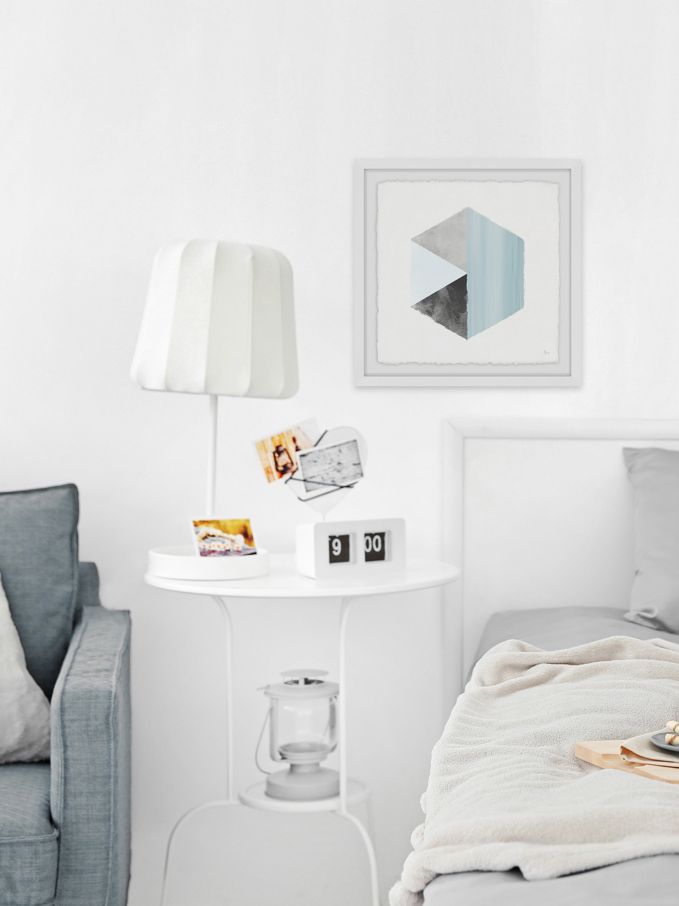Geometric Edges Framed Painting Print