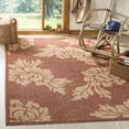 thumbnail image 2 of Safavieh Courtyard Adrian Floral Indoor/Outdoor Area Rug, Brick Red/Natural, 4' x 5'7", 2 of 8