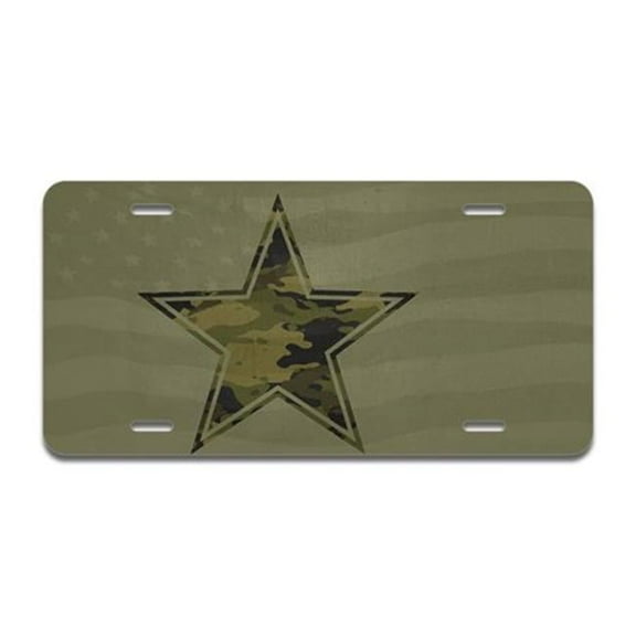 Aluminum License Plate - Army Star