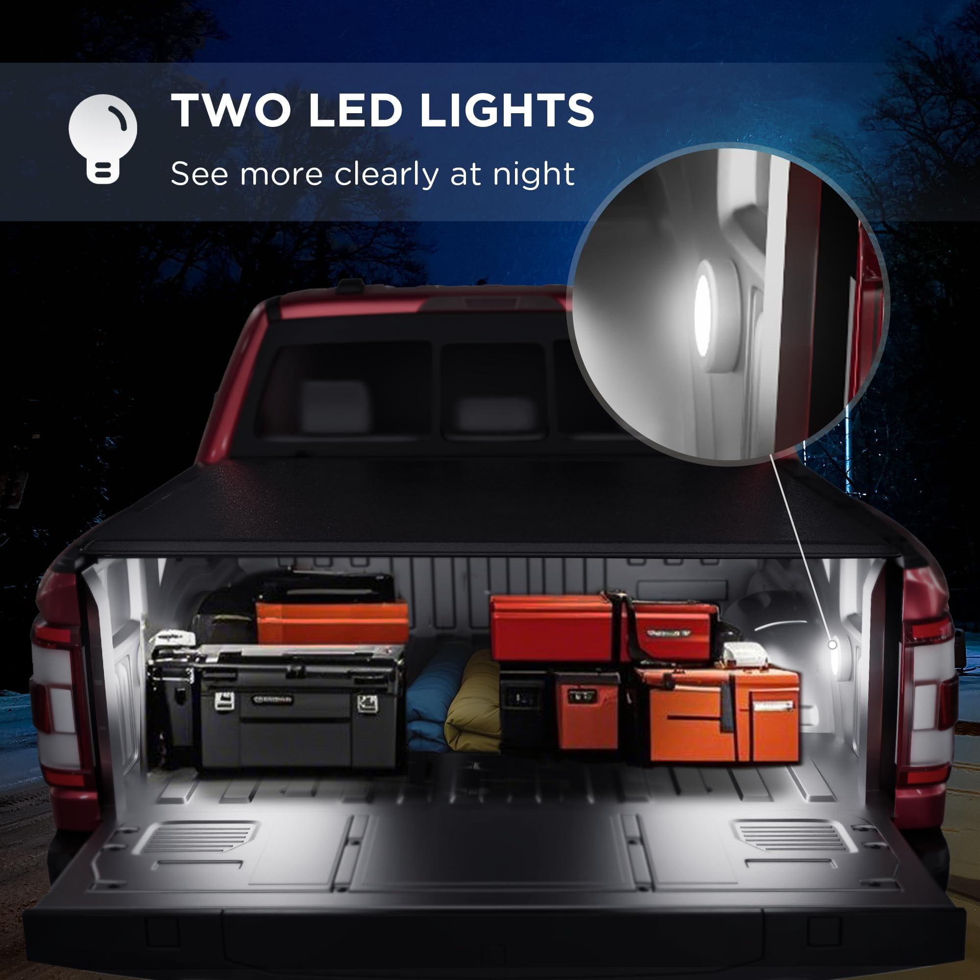 Soft Roll-up Truck Bed Tonneau Cover Compatible with 2024-2025 Toyota Tacoma, 5'(60") Bed with OE Track System