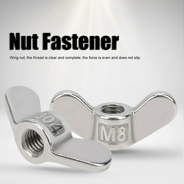 Hilitand 10Pcs M8 Wing Nut Butterfly Nuts 304 Stainless Steel Fastener Hardware Accessory,Hardware Nuts