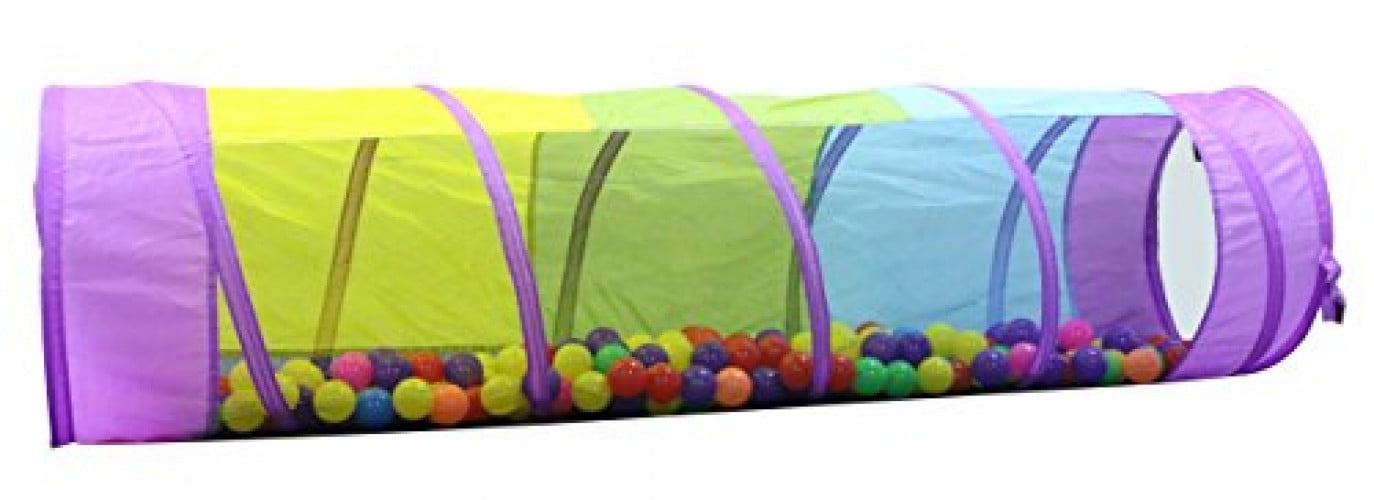EASY EXP SHIP!! 8ft long w/ carry Bag Kids fun 4-way Multi-color Play Tunnels 