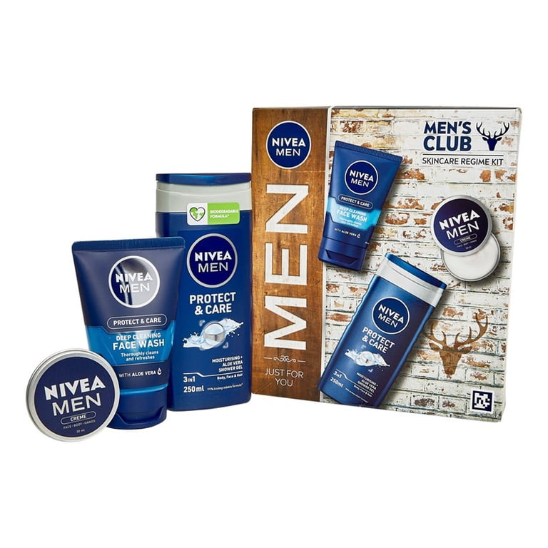 NIVEA Mens Skincare Gift Set, Shower Gel 250ml, Creme 30ml, Face