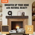 thumbnail image 2 of VEVOR Fireplace Mantel Wood Shelf Floating Rustic Mantel Shelf 72" Light Brown, 2 of 9