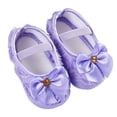thumbnail image 3 of Siilsaa Baby Girls Soft Sole Bowknot Princess Wedding Dress Mary Jane Flats Prewalker Light Baby Sneaker Shoes Purple13,13, 3 of 3