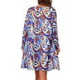 thumbnail image 3 of INSPIRE CHIC Women's Strappy Floral Printed Ruched Bikini Sets, 3 Pieces Long Sleeve Robe Cover Up BoyShorts Bottom Swimwear Blue Orange X-Large, 3 of 6