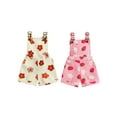 thumbnail image 4 of Kids Little Girl Denim Overalls 6 12 18 24 Months 2T 3T 4T 5T 6T Flower/Strawberry Print Jeans Overalls Strap Suspender Shorts Outfit, 4 of 9