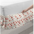 thumbnail image 2 of Peony Bed Skirt, Hand Drawn Flowers with Blossoming Nature Theme Vintage Style Arrangement, Elastic Bedskirt Dust Ruffle Wrap Around for Bedding Decor, 4 Sizes, Dark Coral and Cocoa, by Ambesonne, 2 of 2