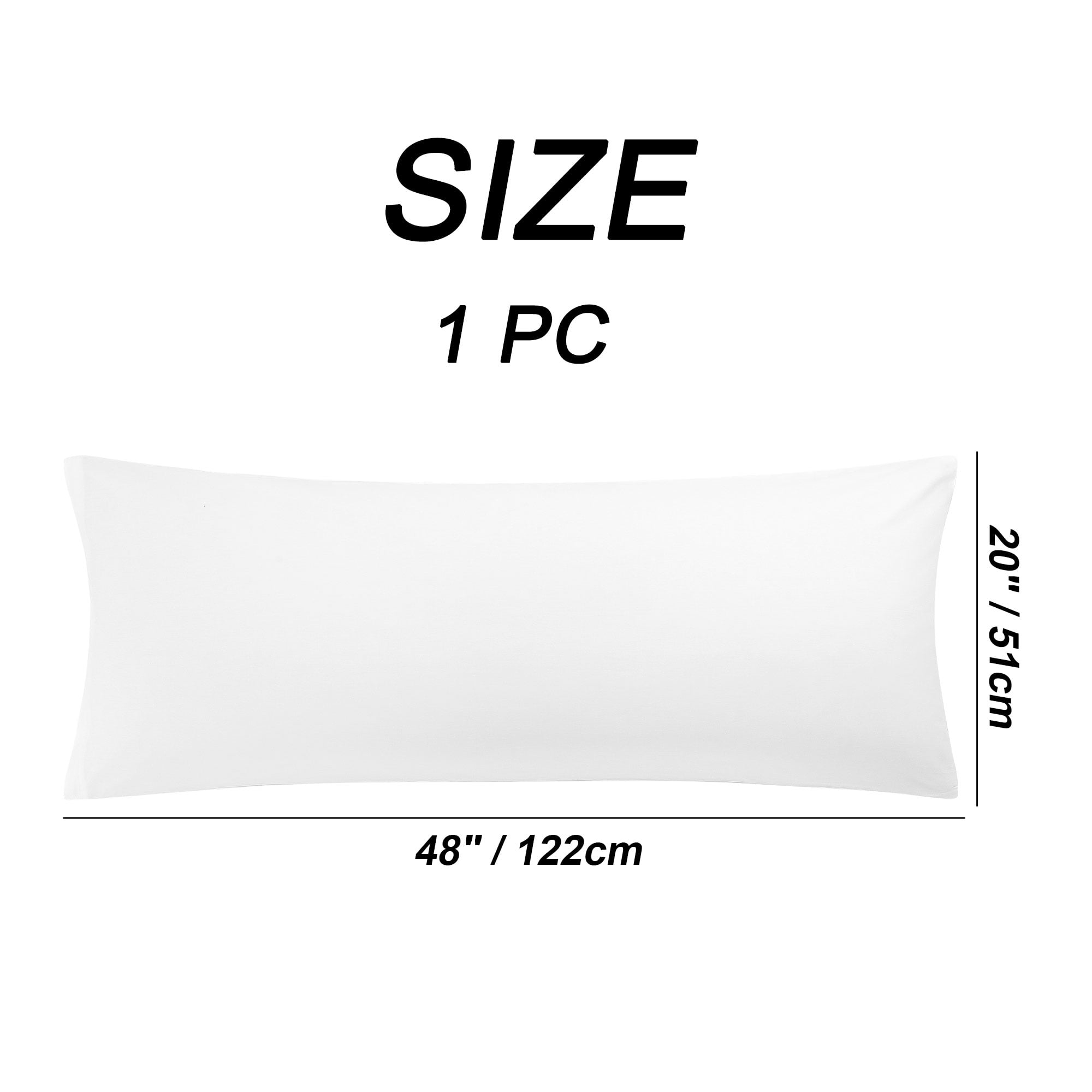 Unique Bargains 3 Pack 100% Cotton Body Pillow Cases Covers with Zipper White 20" x 48"