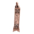thumbnail image 1 of Quemador de incienso Torre Pequeño Monje Talla de metal decorativa Porta incienso para regalar Cobre Bambú, 1 of 9