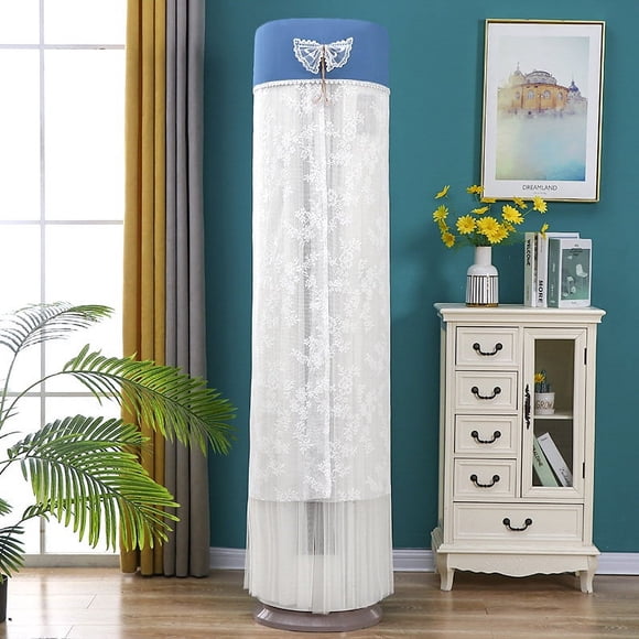 Nvzi cubierta universal para aire acondicionado, cubierta antipolvo cilíndrica vertical para aire acondicionado, no requiere altura para el arranque, 175CM universal para aire acondicionado (azul)