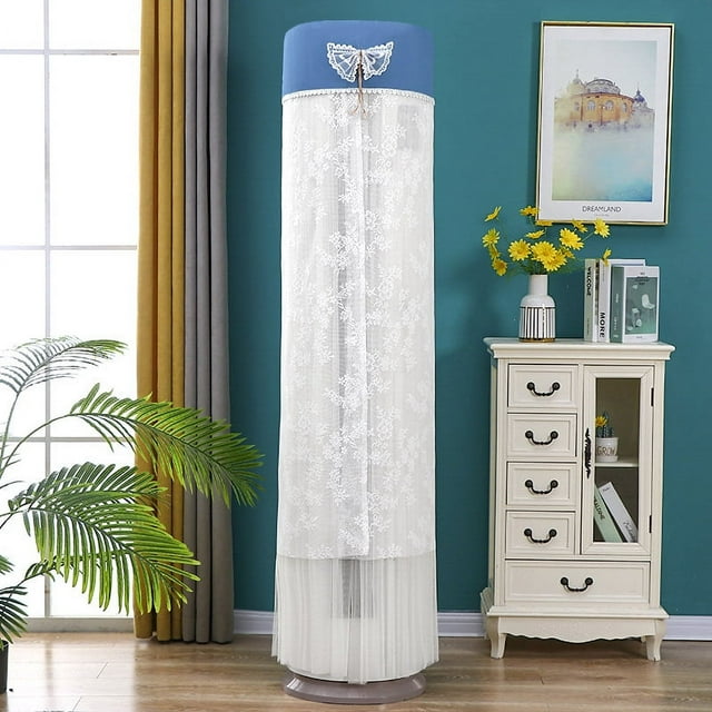 Nvzi cubierta universal para aire acondicionado, cubierta antipolvo cilíndrica vertical para aire acondicionado, no requiere altura para el arranque, 175CM universal para aire acondicionado (azul)