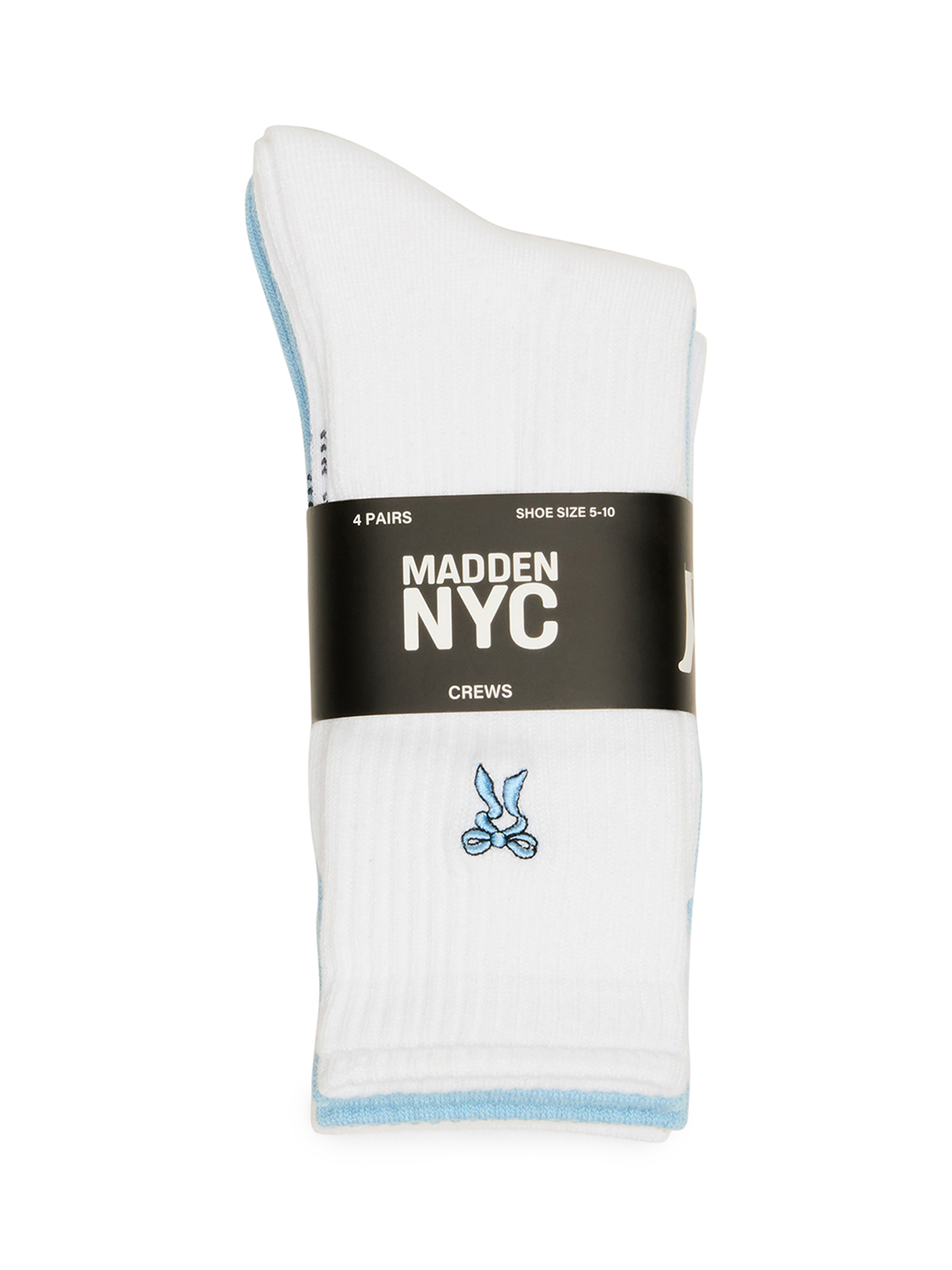 Madden NYC Women's Crew Socks, 4-Pack, Fits Shoe Size 5-10
