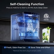 Simzlife Nugget Ice Maker Countertop, 44lbs per Day Soft Chewable Pebble Nugget Ice Machine, One-Touch Self-Cleaning with Touch Screen for Home, Kitchen, Office, Stainless Steel, Black