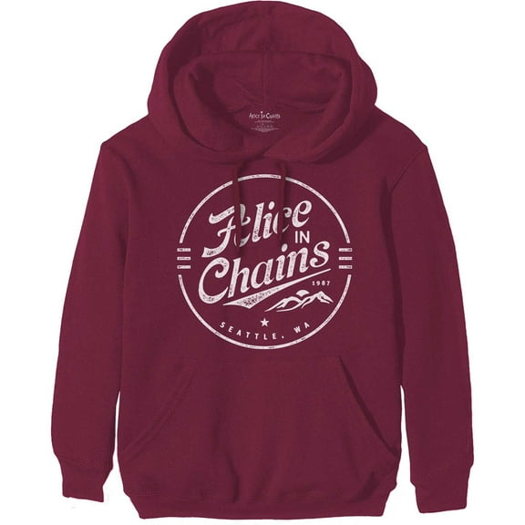 Men's Alice In Chains Circle Emblem Hooded Sweatshirt Small Maroon