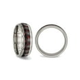 thumbnail image 3 of Gem & Harmony Polished Titanium with Red Carbon Fiber Wedding Band Ring for Men, 3 of 6