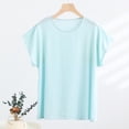 thumbnail image 4 of XuJwPNcy Womens Summer Tops Lightweight Basic Round Neck Tee Casual Short Sleeve Plus Size Tshirts Thin Soft Clothes, 4 of 5
