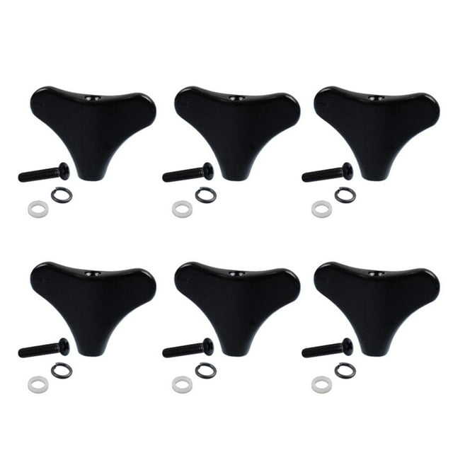 6 Pcs Boutons de Remplacement pour Accords de Basses Têtes de Machine pour Noir