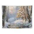 thumbnail image 5 of Awpe Home Wall Tapestry Art Snow River Forest Nature Wilderness Illustrations Painting, 5 of 6