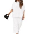thumbnail image 2 of Women's Plus Size 2 Piece Outfits Casual Top and Wide Leg Pants Loose Pants Lounge Set, 2 of 5