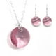 thumbnail image 1 of Juego de aretes y cadena con dije corte Xilion, plata mexicana ley .925, Rosa, 1 of 5