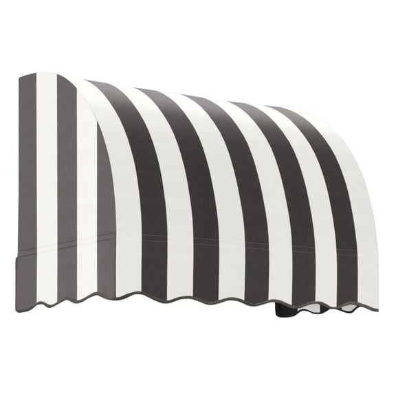 Awntech 3.375 ft Savannah Fixed Awning Acrylic Fabric, Black/White Stripe