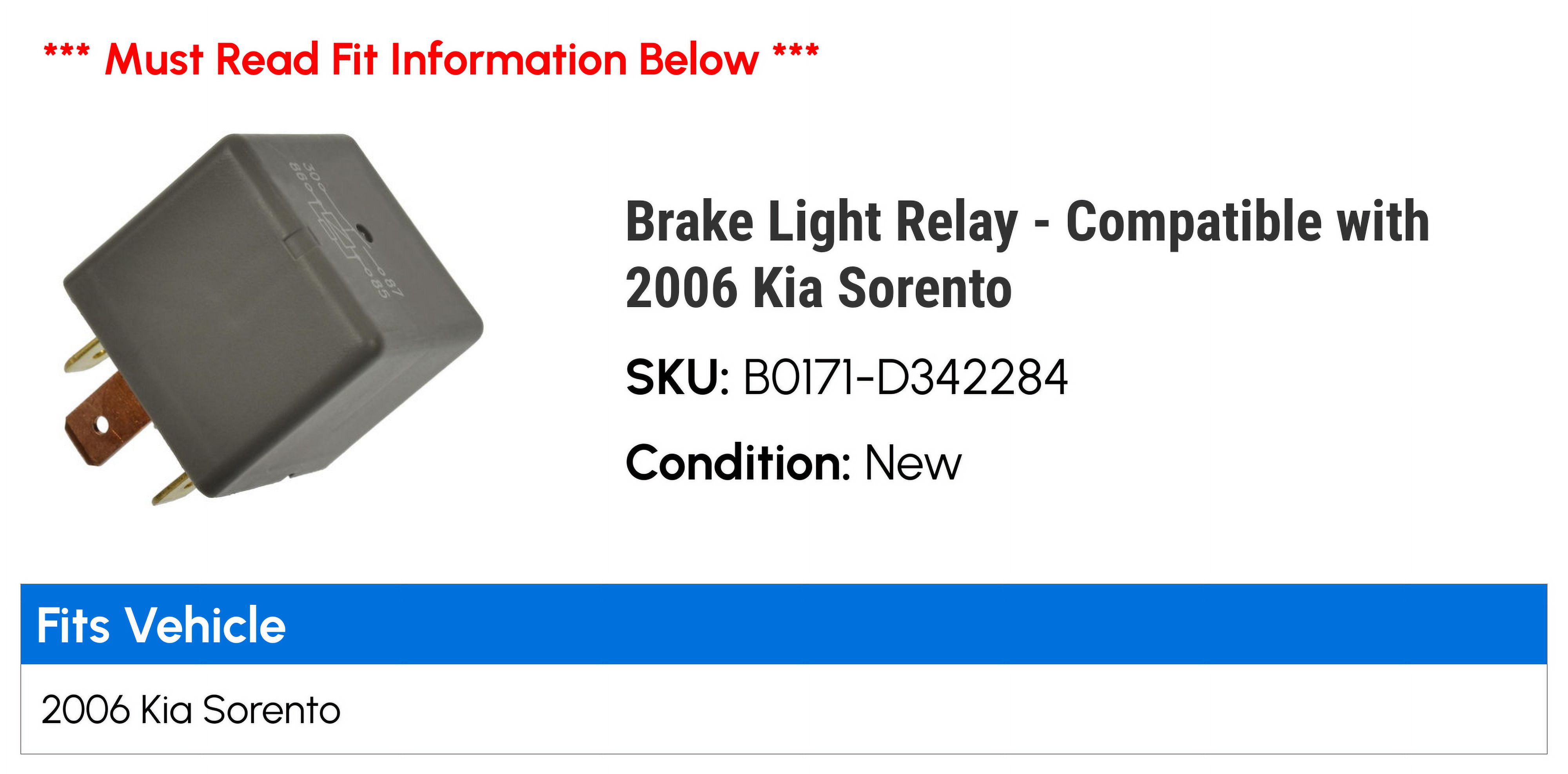 Brake Light Relay - Compatible with 2006 Kia Sorento