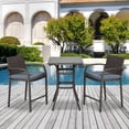 thumbnail image 2 of Outsunny Ensemble de Bar de Patio 3 Pcs, Ensemble Bistro de Jardin en Osier, Gris, 2 of 10
