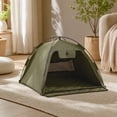 thumbnail image 4 of Portable Pet Tent 15.75in Foldable Indoor Outdoor Water-Repellent Mesh Green with Cushion, 4 of 6