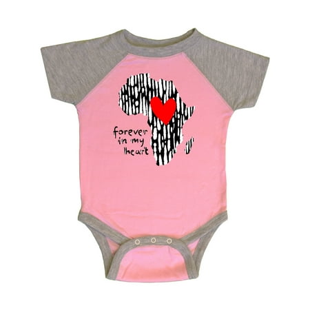 

Inktastic Black History Month Forever in My Heart Ink Print Africa Gift Baby Boy or Baby Girl Bodysuit