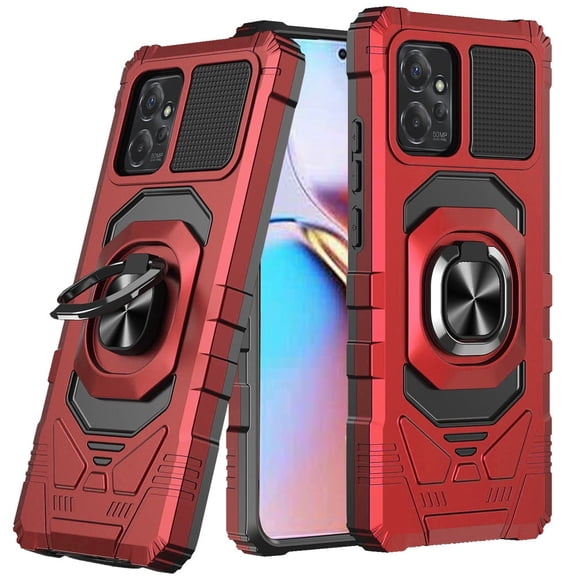 For Motorola Edge Edge Plus 2023 Robotic Ring Kickstand Phone Case - Red