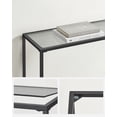 thumbnail image 4 of VASAGLE Entryway Table, Console Table, Tempered Glass Tabletop, Modern Sofa Table, Easy Assembly, with Adjustable Feet, for Living Room, Entryway, Ink Black and Slate Gray, 4 of 6