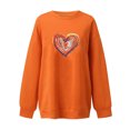 thumbnail image 2 of 2023 Surdimensionné Sweat-Shirt pour les Femmes Amour Casual Manches Longues Col Rond Velours sur l'Épaule Col Rond Régulière à Capuche Tops Ample, 2 of 6