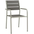 thumbnail image 2 of Modway Shore Outdoor Patio Aluminum Dining Chair Set of 2 in Silver Gray, 2 of 4