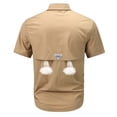 thumbnail image 7 of VSSSJ Men's Outdoor Fishing Shirt Quick Dry Short Sleeve Button Down Shirts Breathable Travel Hiking Work Shirt with Multi-Pockets Khaki XXL, 7 of 7