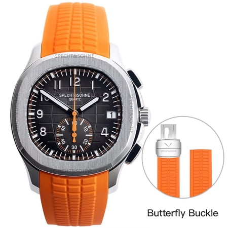 Specht&Sohne Sports Watches For Men Orange Top Brand Luxury Rubber Wrist Watch Fashion Chronograph Wristwatch Relogio Masculino