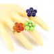thumbnail image 3 of Nvzi Anillo natural hecho a mano, anillo de flor de cuentas redondas de cristal natural con hilo dorado y apertura ajustable, anillo de estrella hexagonal (negro), 3 of 5