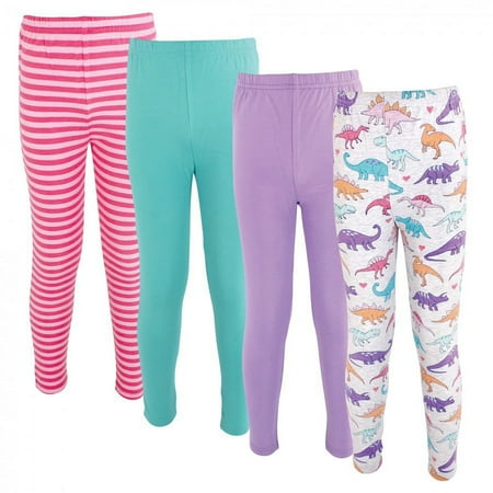 UPC: 0660168254969 | Hudson Baby Infant and Toddler Girl Cotton Leggings 4pk Girl Dinosaurs 14 Years