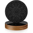 thumbnail image 1 of Ensemble de 4 Pcs en Cuir pour Boissons avec Design Mandala Double Face (Noir), 1 of 2