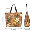thumbnail image 2 of Large Capacity Single Shoulder Shopping Bag 19.7×15.7×5.9in Main Pocket Large To Accommodate Your Daily Needs Can Be Portable Can Be A Single Shoulder Back Yellow Background With Flowers, 2 of 8