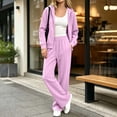 thumbnail image 6 of XUNKUSGA Sweatsuits Women 2 Piece Outfit Classic Solid Color Zip Up Hoodies and Pants Tracksuits for Women Set Athletic Comfy Fall Winter 2 Piece Sets for Women Pink S, 6 of 7